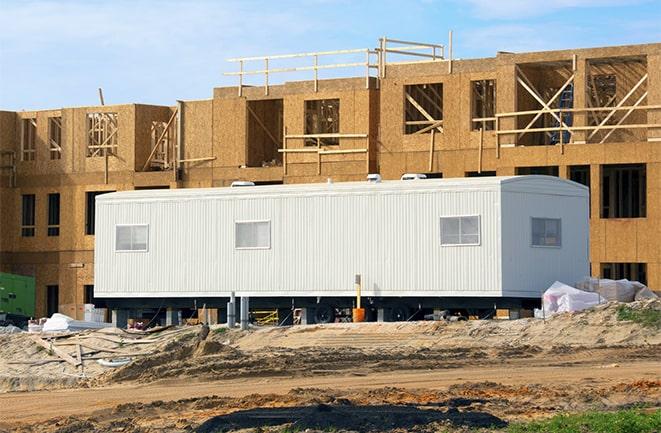 office trailers and equipment rental at a construction site in Mount Prospect IL